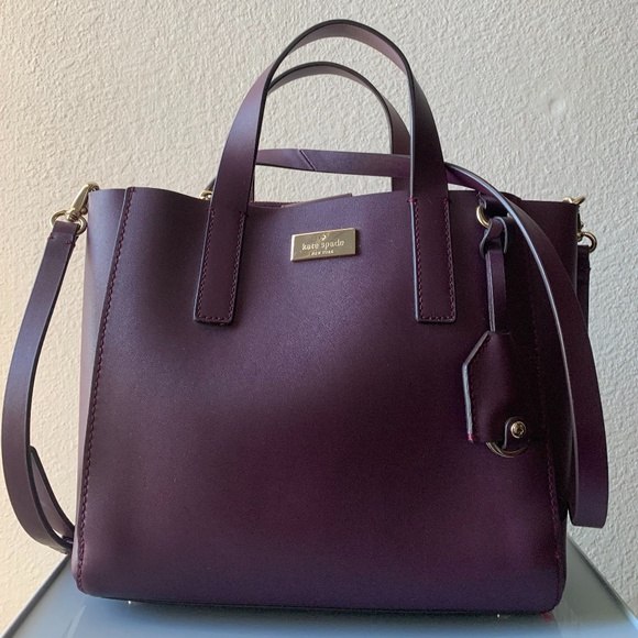 KATE SPADE Mini Nelle Satchel Purse Putnam Drive Metallic  Kate Spade Mini Nelle Leather Satchel